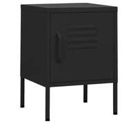 (black, 1) vidaXL 1/2x Nightstand Steel Bedside Bed Side Storage Cabinet Multi Colours