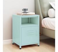 vidaXL Nightstand Mint Steel Home Bedroom Bedside Bed Side Storage Cabinet