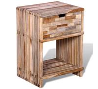 Vidaxl Nightstand With Drawer Reclaimed Teak Wood