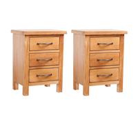 vidaXL Nightstands 2 pcs 40x30x54 cm Solid Oak Wood