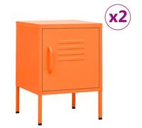 vidaXL Nightstands 2 pcs Orange 35x35x51 cm Steel