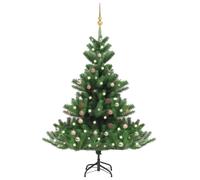 vidaXL Nordmann Fir Artificial Christmas Tree LED&Ball Set Green Xmas Tree