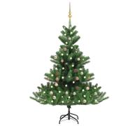 vidaXL Nordmann Fir Artificial Christmas Tree LED&Ball Set Green Xmas Tree