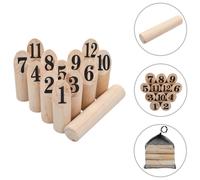 Campervan Out Door Games Skittles, Number Kubb Game Set, Viking Skittles,