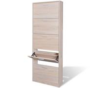 vidaXL Wooden Shoe Cabinet with 5 Compartments Oak Look Storage Rack Organiser
