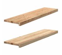 vidaXL Oak Window Sills - Solid Wood, Untreated, Rectangular Boards 100x25x2 cm - Unique Display for Living Room/Office
