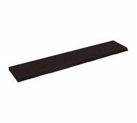 vidaXL Oak Wood Wall Shelf Dark Grey - Versatile Farmhouse Style Storage Solution with Unique Live Edge Design - Handcrafted Solid Wood Construction