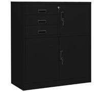 vidaXL Office Cabinet Black Steel Furniture Filing File Storage Cabinet Locker