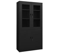 vidaXL Office Cabinet Black Steel Home Filing File Storage Cabinet Lockers