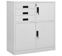 vidaXL Office Cabinet Light Grey Steel Furniture Filing File Storage Cabinet