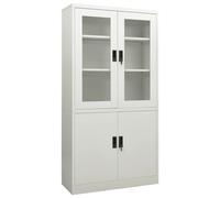 vidaXL Office Cabinet Light Grey Steel Home Filing File Storage Cabinet Locker