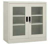 vidaXL Office Cabinet Light Grey Steel Home Filing File Storage Cabinet Locker