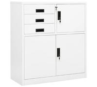 Vidaxl Office Cabinet White 90X40X102 Cm Steel, White