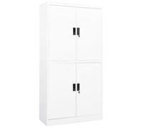 vidaXL Office Cabinet White Steel Lockers Filing File Side Storage Cabinet