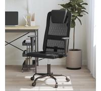 vidaXL Office Chair Black Mesh Fabric and Faux Leather