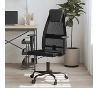 vidaXL Office Chair Black Mesh Fabric and Faux Leather