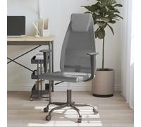 vidaXL Office Chair Grey Mesh Fabric and Faux Leather