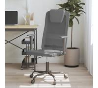 vidaXL Office Chair Grey Mesh Fabric and Faux Leather