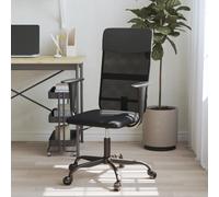 vidaXL Office Chair Height Adjustable Black Mesh Fabric and Faux Leather