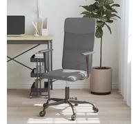 vidaXL Office Chair Height Adjustable Grey Mesh Fabric and Faux Leather