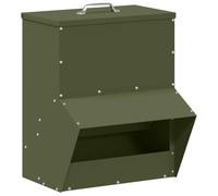 vidaXL Olive Green Chicken Feeder 20 x 25 x 35 cm, Garden and Patio Designs, Modern and Durable Outdoor Furniture, Relaxation and Gathering Oasis