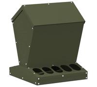 vidaXL Olive Green Chicken Feeder 30 x 30 x 39 cm, Garden and Terrace, Modern, Durable, Practical Accessories for Outdoor Spaces All Year Round in Urban Houses