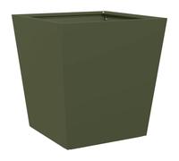 vidaXL Olive Green Steel Garden Planter - Raised Flower Pot/Patio Box for Gardens, Balconies & Patios - 40 x 40 x 40 cm