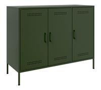 vidaXL Olive Green Steel Sideboard Storage Cabinet - Industrial Highboard, 3 Doors, 6 Compartments, 100.5x39x79 cm