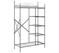 vidaXL Open Wardrobe with Shelf Black 104.5 x 45 x 172 cm Steel