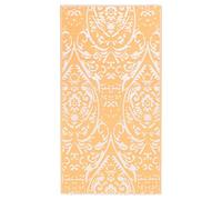 vidaXL Orange and White Outdoor Carpet | Premium Quality Polypropylene Material | Fashionable Double Layer Jacquard Pattern | Ideal for Patio, Balcony, Terrace, Pool Area | 160x230 cm
