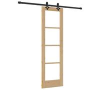 vidaXL ORKDAL Sliding Door with Hardware Set Solid Wood & Glass