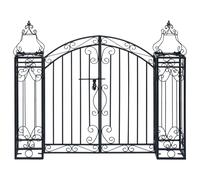 vidaXL Ornamental Garden Gate Wrought Iron 122x20.5x100 cm