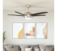vidaXL Ornate Ceiling Fan with Light 128 cm Brown