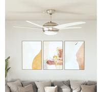 vidaXL Ornate Ceiling Fan with Light 128 cm White