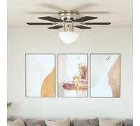 Ornate Ceiling Fan with Light 82 cm Dark Brown