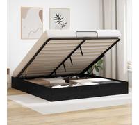 vidaXL Ottoman Bed Frame Black Oak 203 x 180 x 25 cm Chipboard