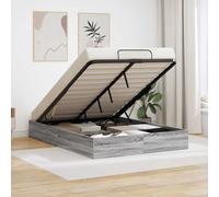 vidaXL Ottoman Bed Frame Grey Sonoma 203 x 140 x 25 cm Chipboard