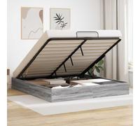 vidaXL Ottoman Bed Frame Grey Sonoma 203 x 160 x 25 cm Engineered Wood