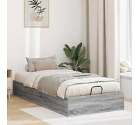 vidaXL Ottoman Bed Frame Grey Sonoma 203 x 90 x 25 cm Chipboard