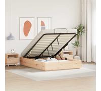 vidaXL Ottoman Bed Frame Natural 135 x 190 cm Solid Pine Wood