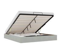 vidaXL Ottoman Bed Frame No Mattress Light Grey Super King Velvet, Grey