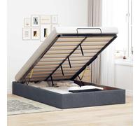 vidaXL Ottoman Bed Frame No Mattress Dark Grey Double Velvet