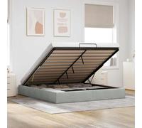 vidaXL Ottoman Bed Frame No Mattress Light Grey Super King Velvet