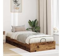 Ottoman Bed Frame Old Wood 203 x 90 x 25 cm Engineered Wood