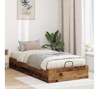 vidaXL Ottoman Bed Frame Old Wood 203 x 90 x 25 cm Engineered Wood