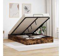 vidaXL Ottoman Bed Frame Smoked Oak 203 x 140 x 25 cm Chipboard