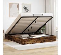 vidaXL Ottoman Bed Frame Smoked Oak 203 x 160 x 25 cm Chipboard