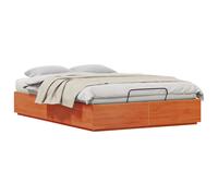 vidaXL Ottoman Bed Frame Wax Brown 140 x 200 cm Solid Pine Wood