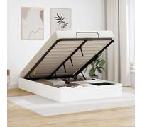 vidaXL Ottoman Bed Frame White 193 x 135 x 25 cm Chipboard