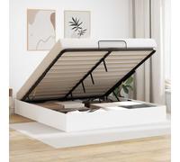 Ottoman Bed Frame White 160x200cm Chipboard Gas Lift Storage Easy Assemble Now
